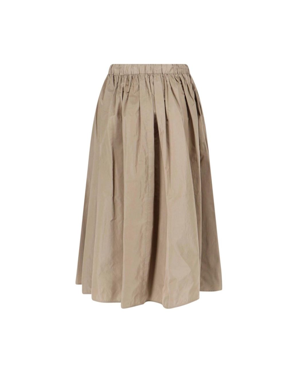 Max Mara Natural Midi Skirt With Drawstring