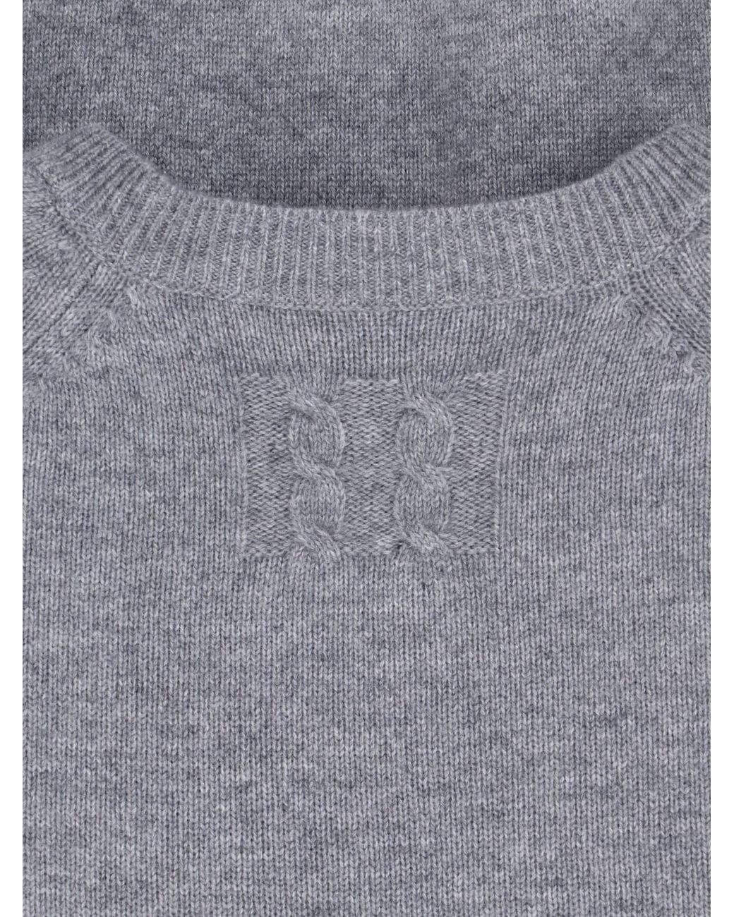 Nili Lotan Gray Cashmere V-Neck Sweater