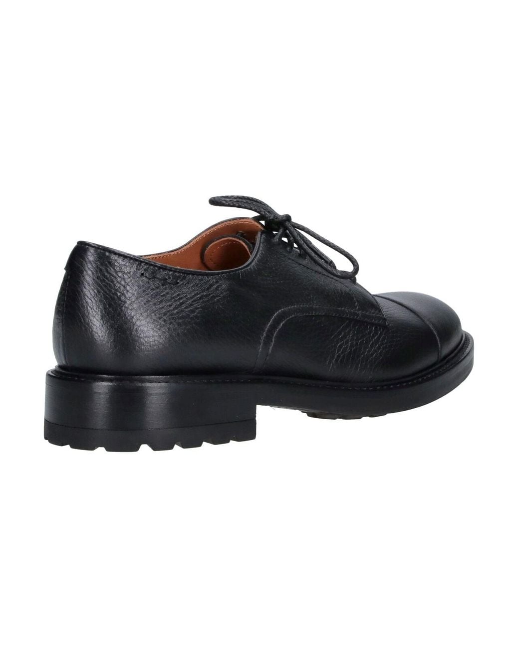 Alexander Hotto Black Hammered Leather Derby Shoes for men