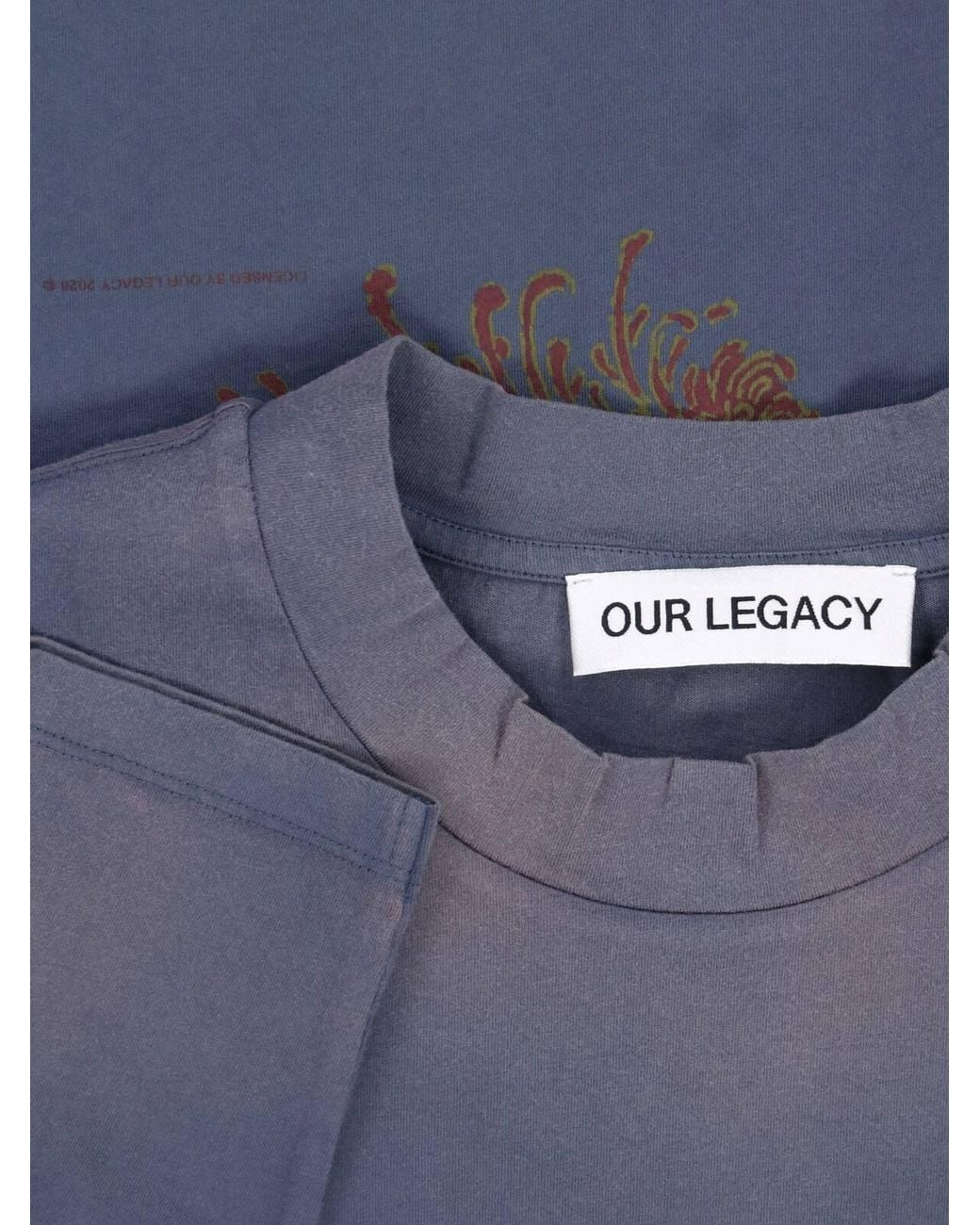 Our Legacy Blue Long-Sleeve Mock Neck Top