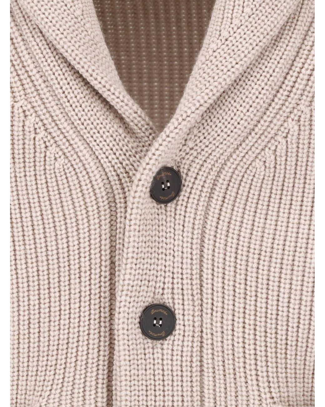 Drumohr Natural Merino Wool Cardigan for men