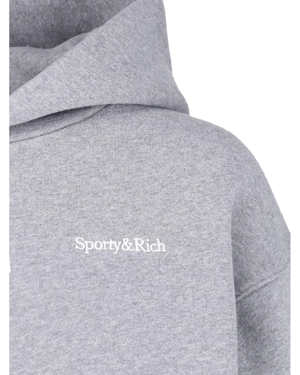 Sporty & Rich Gray Sporty Cotton-Blend Sweatshirt Sweater