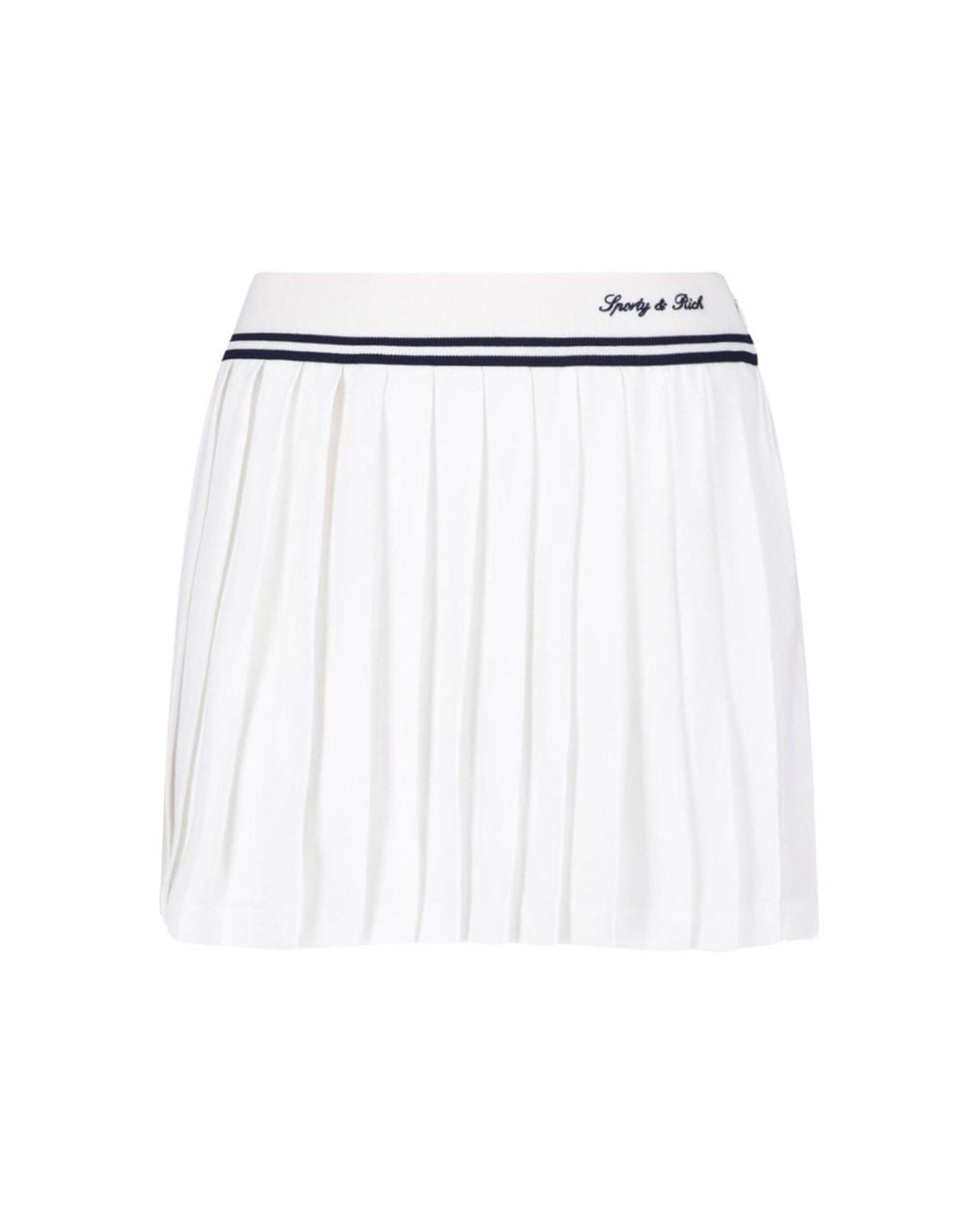 Sporty & Rich White Pleated Mini Skirt With Detail