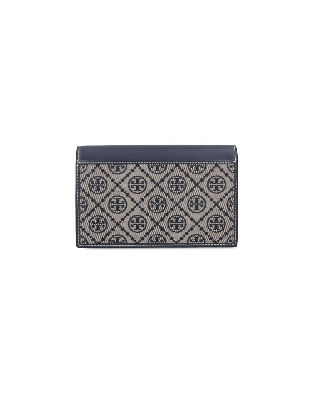 Tory Burch Blue Monogram Envelope Clutch Wallet