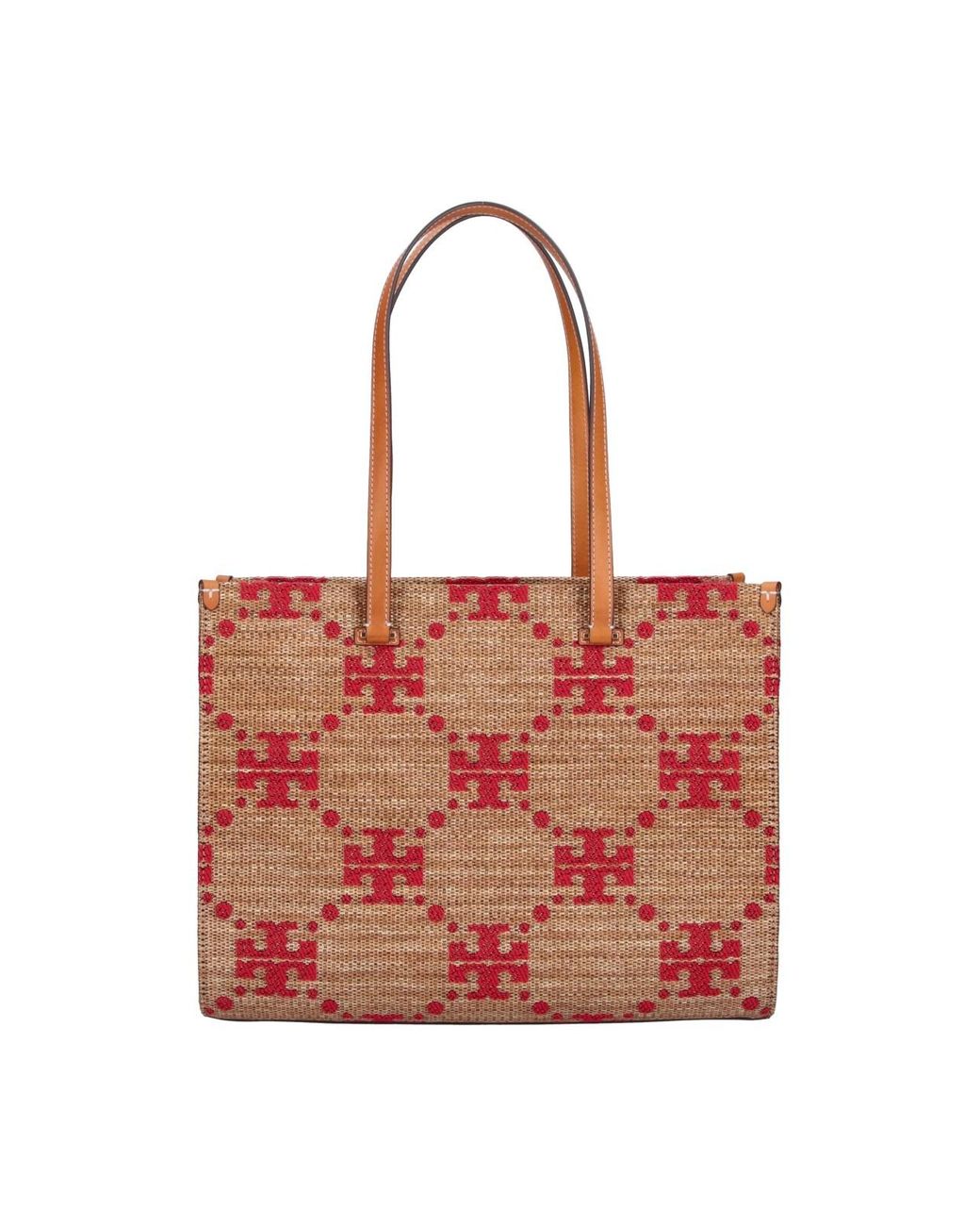 Borsa Tote "T Monogram" di Tory Burch in Red