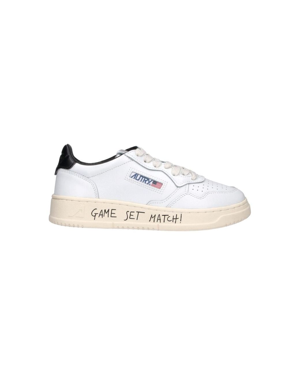 Autry White Leather Low-Top Sneakers