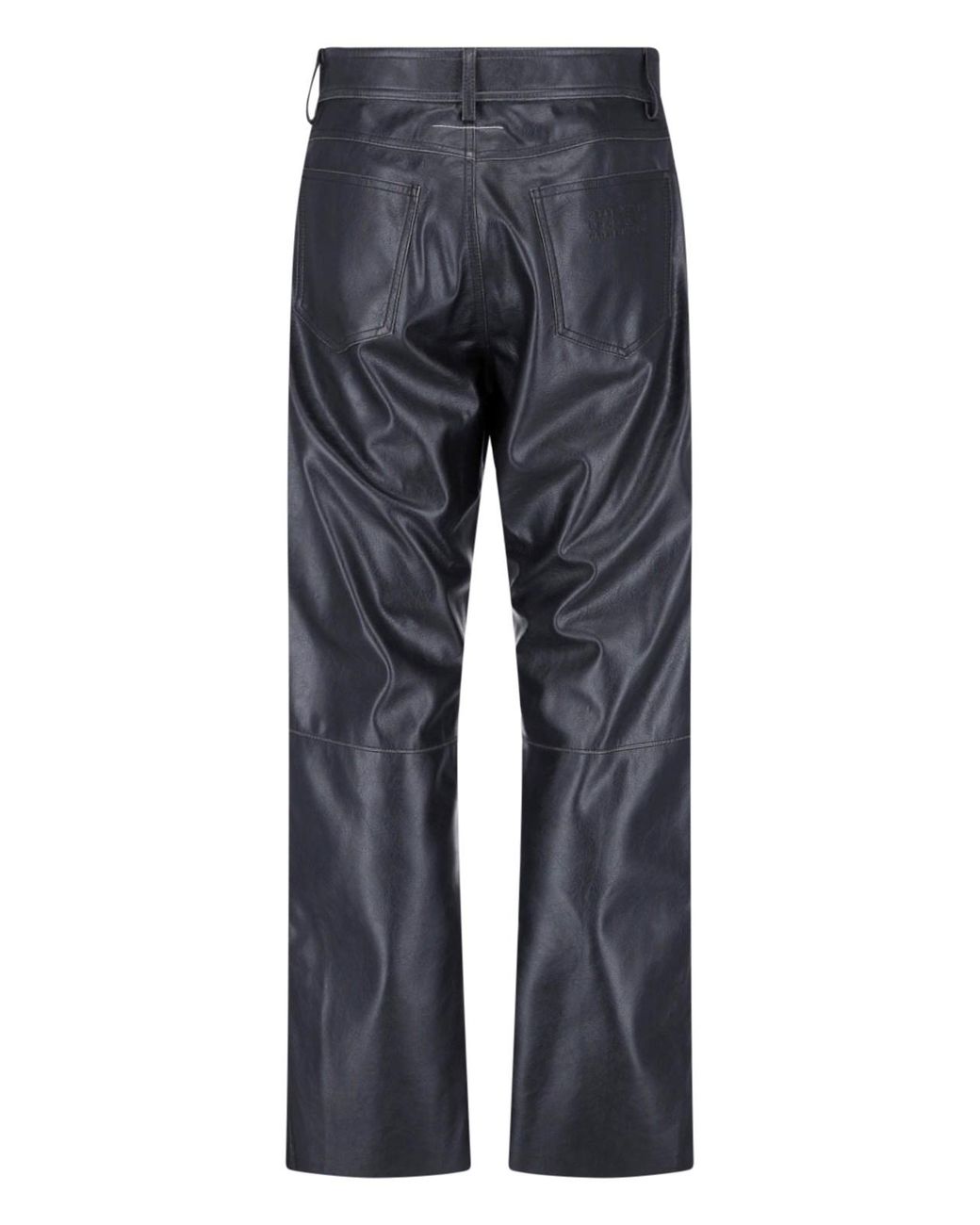 MM6 by Maison Margiela Blue Faux Leather Pants for men