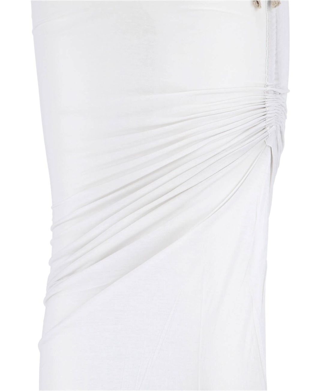 Rick Owens White Draped Maxi Skirt