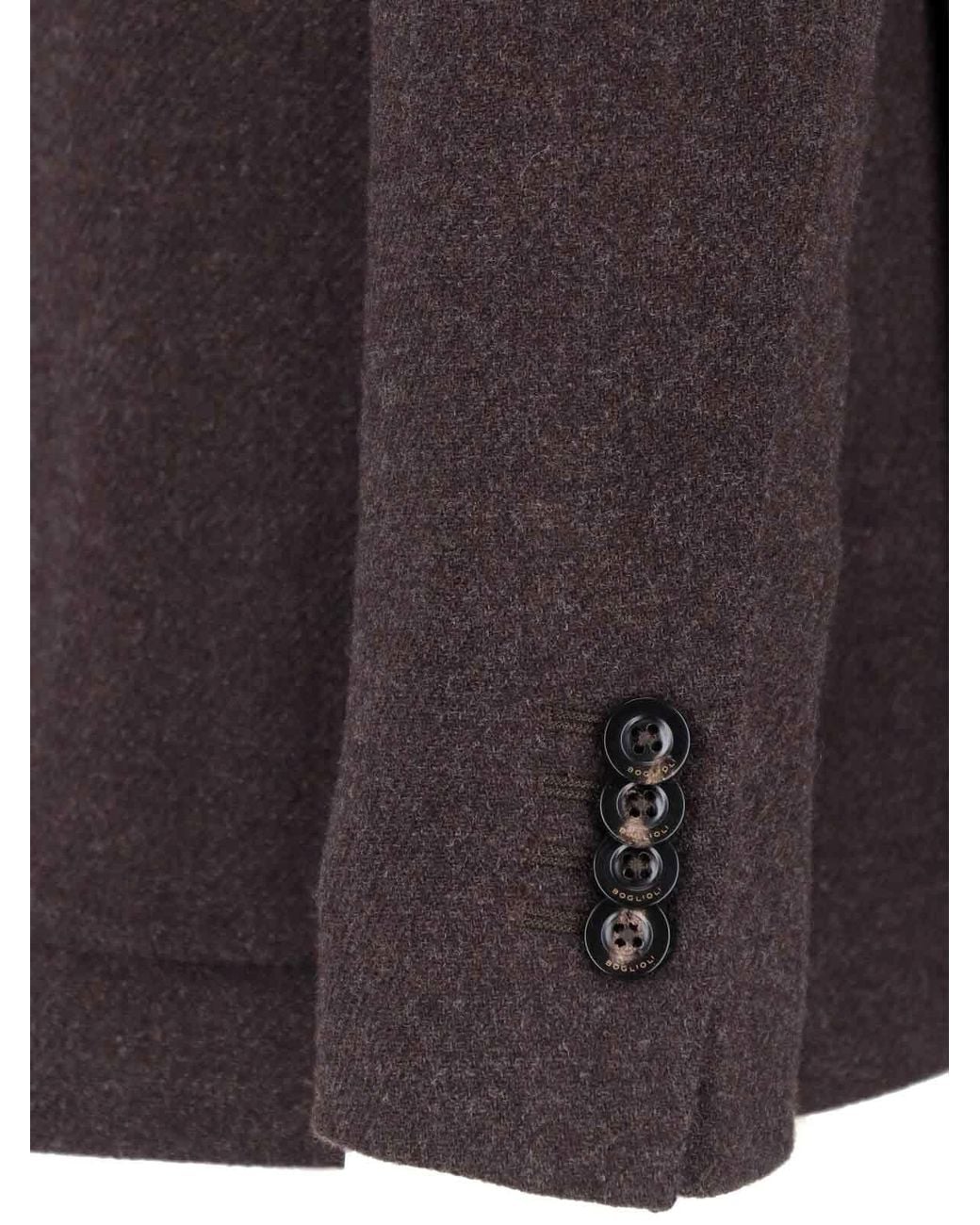 Boglioli Purple Double-Breasted Wool And Cashmere Blazer for men