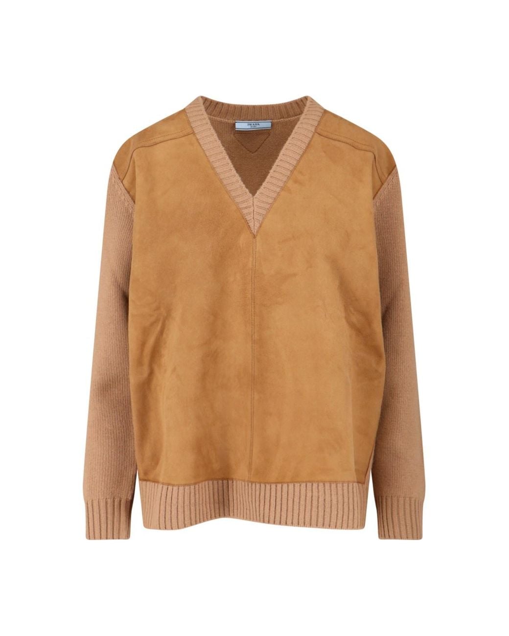 Prada Brown V-Neck Sweater