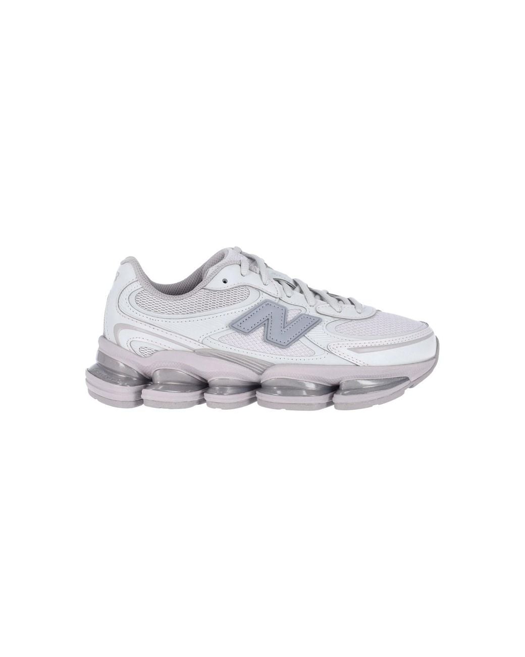 New Balance Gray Running-Inspired Platform Sneakers