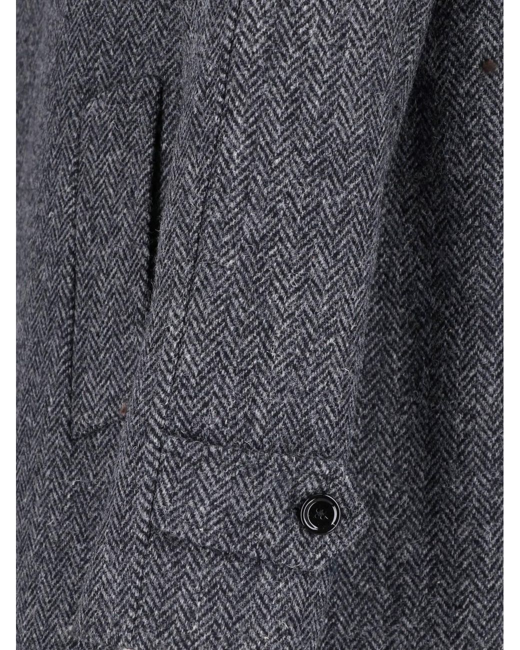 Lardini Gray Wool Coat for men