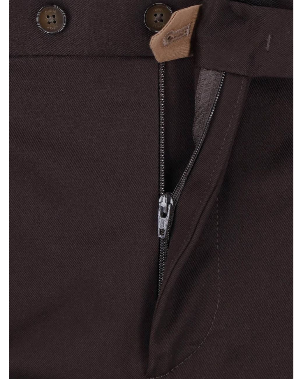 Briglia 1949 Brown Tailored Cotton Trousers for men