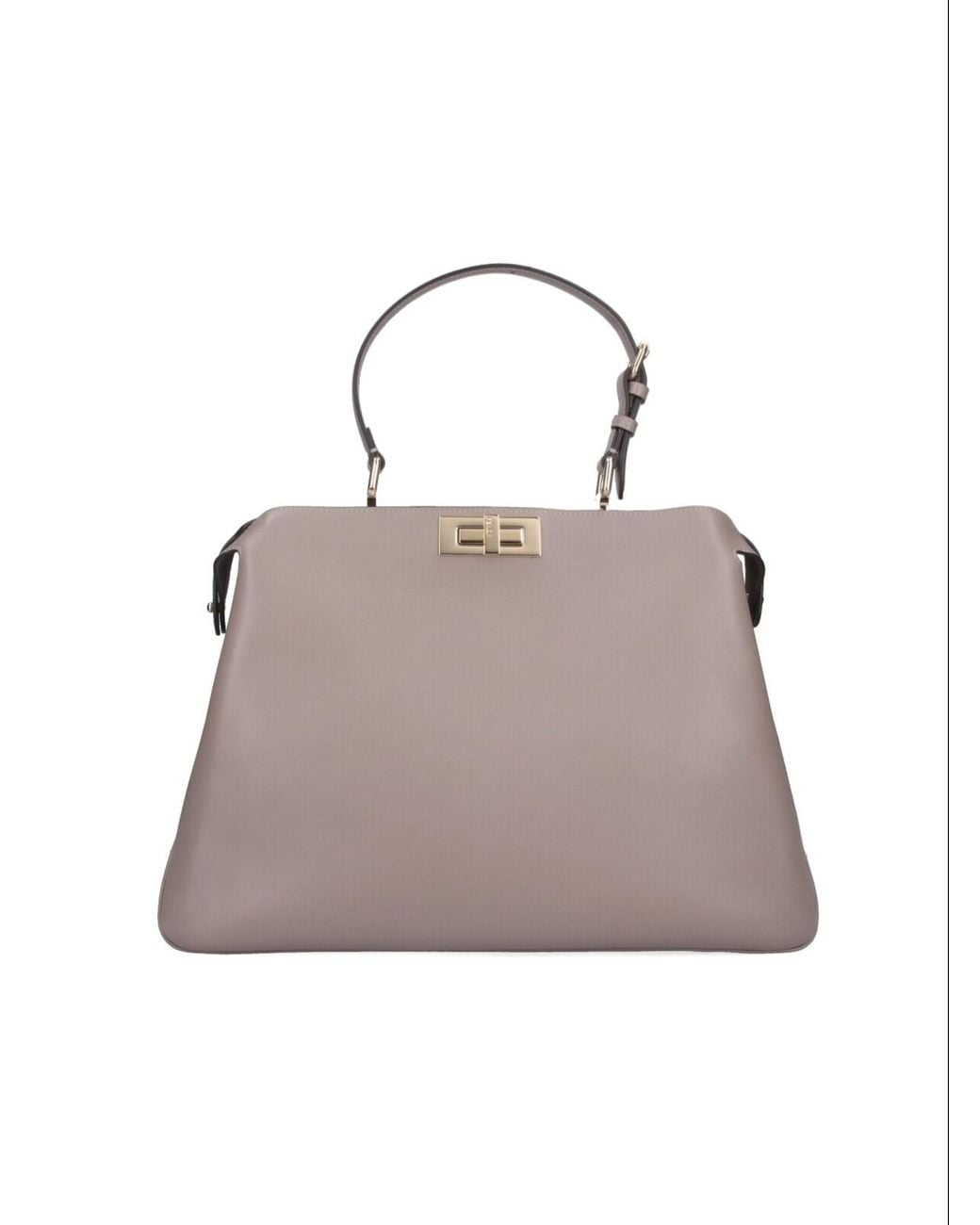 Fendi Gray 'Peekaboo Soft' Large Shoulder Bag