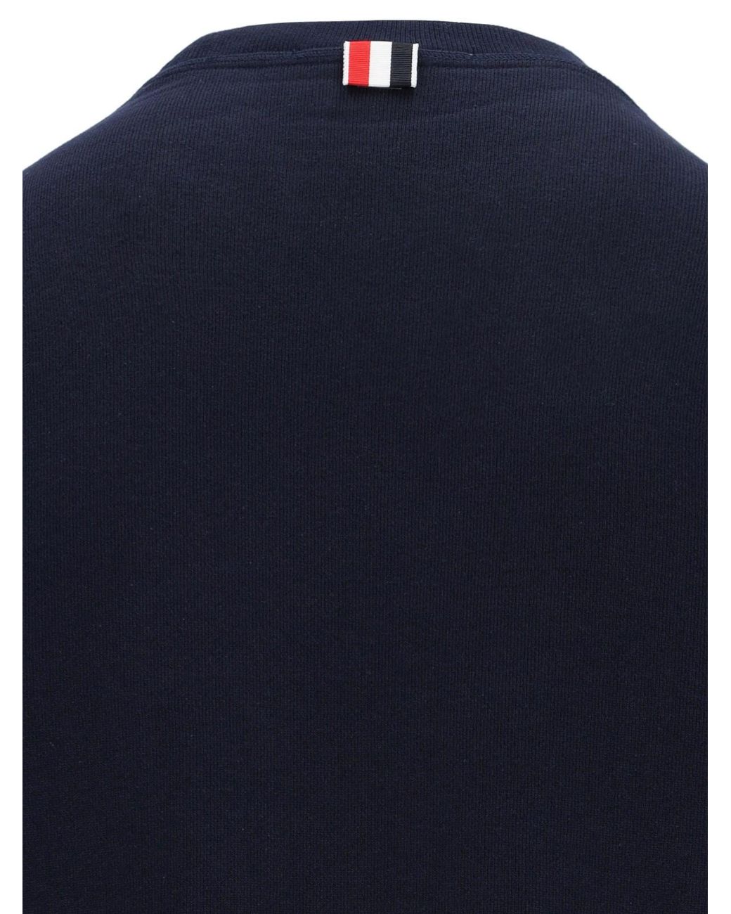 Thom Browne Blue 4-Bar Crew Neck Sweatshirt for men