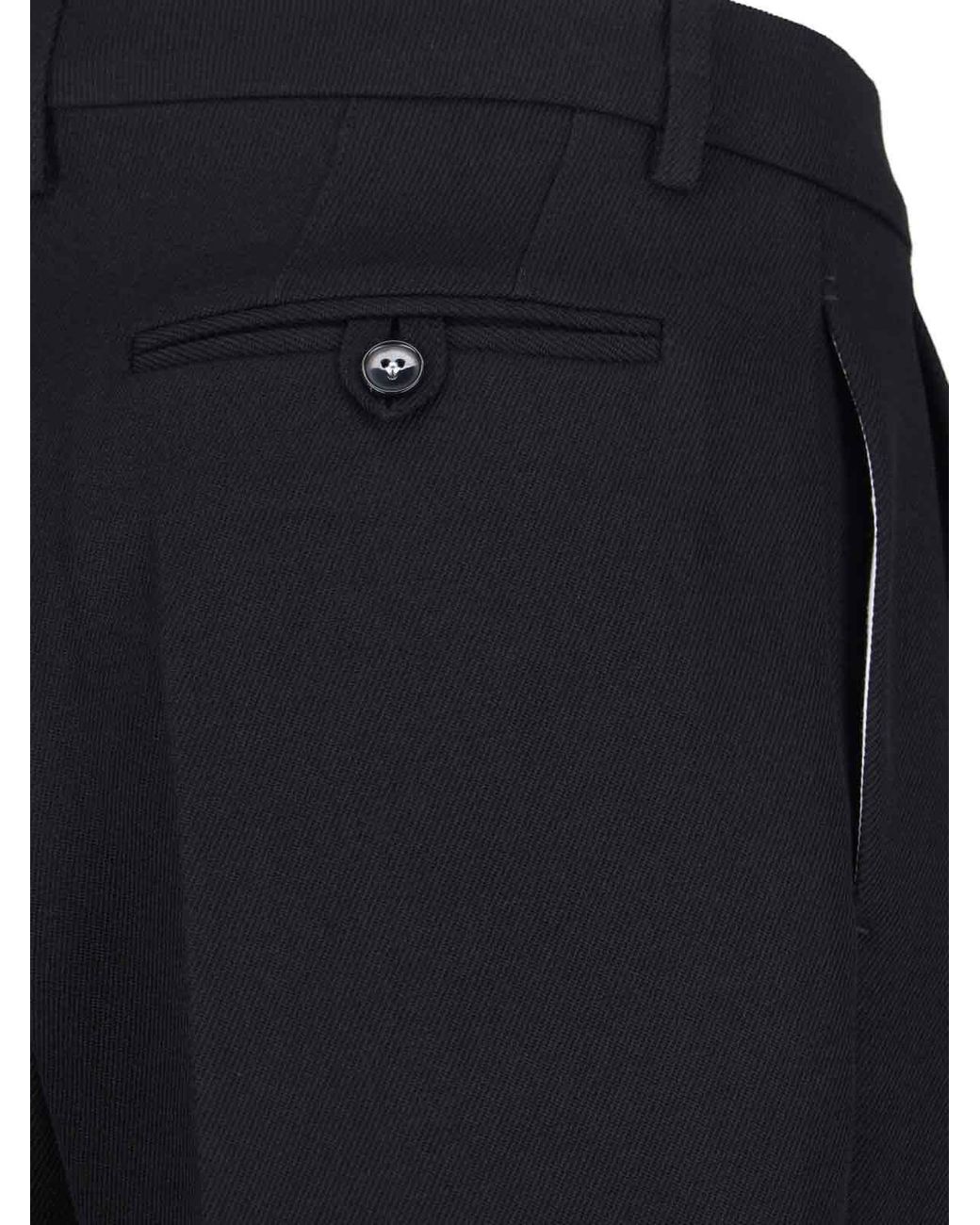 Victoria Beckham Blue Tailored High-Waist Straight-Leg Trousers
