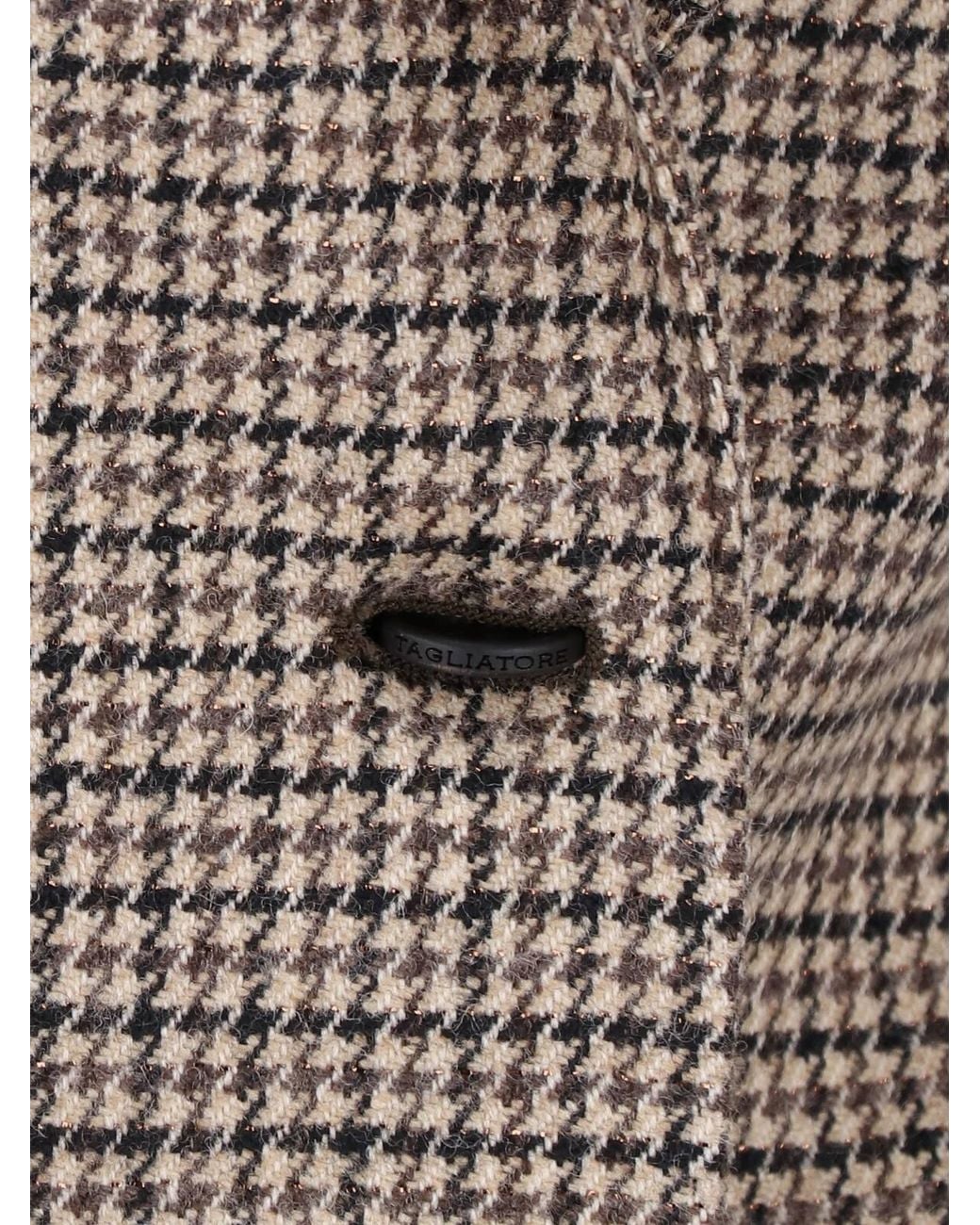 Tagliatore Brown Tailored Houndstooth Blazer Jacket