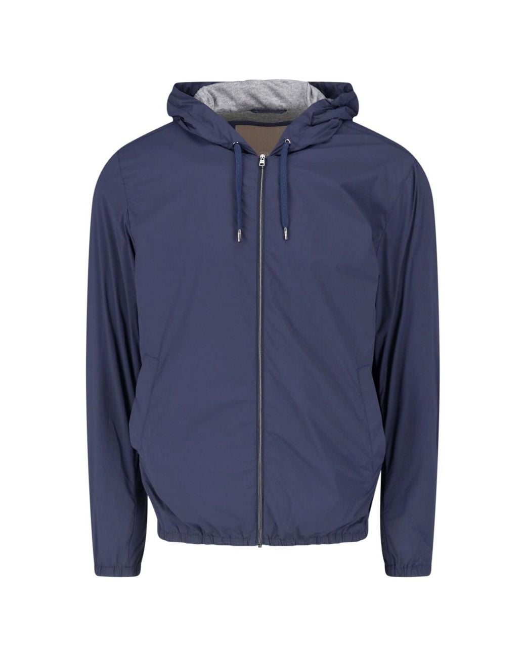 Herno Blue Lightweight Hooded Zip-Up Jacket for men