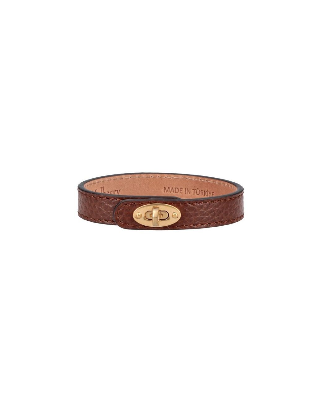 Mulberry White Leather Bracelet With Turn-Lock Clasp