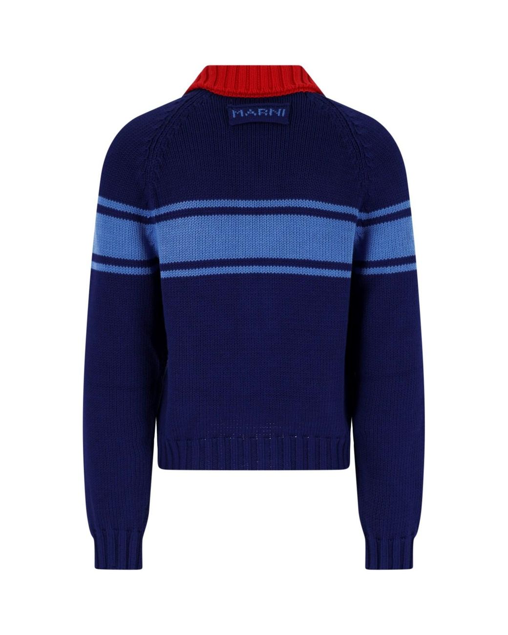 Marni Blue Contrasting Classic Collar Cotton Cardigan By for men