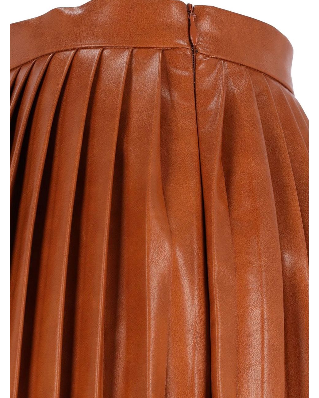 MM6 by Maison Margiela Brown Pleated Midi Skirt