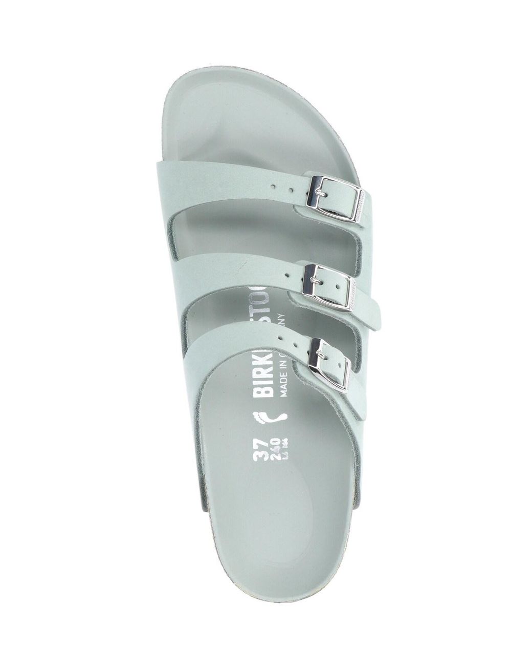 Birkenstock Green Triple Strap Buckle Slide Sandals
