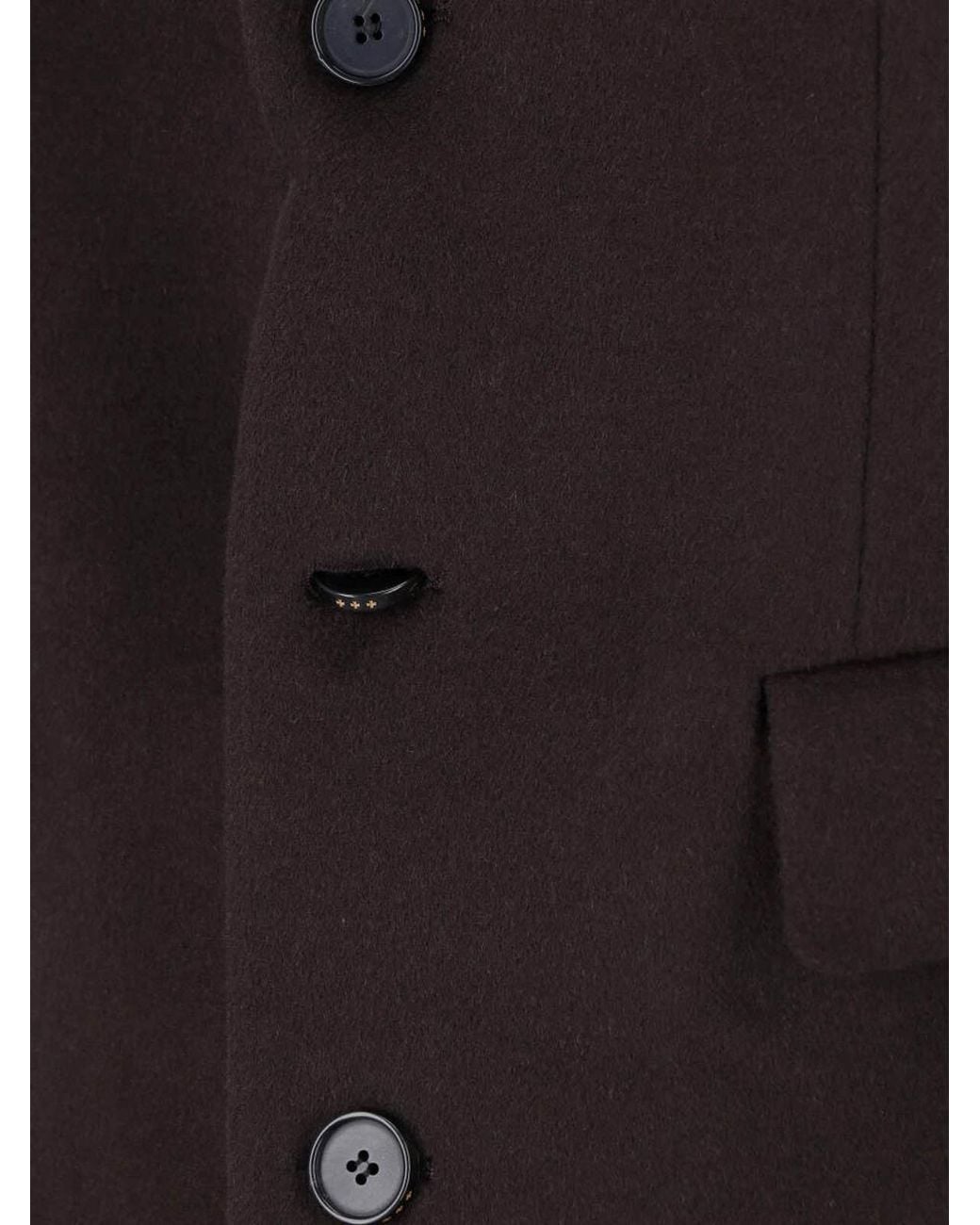 TONYWACK Black Wool And Cashmere Blend Coat for men
