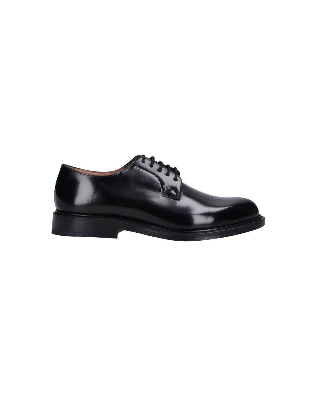 Church's Black Polished Leather Derby Shoes With Round Toe for men