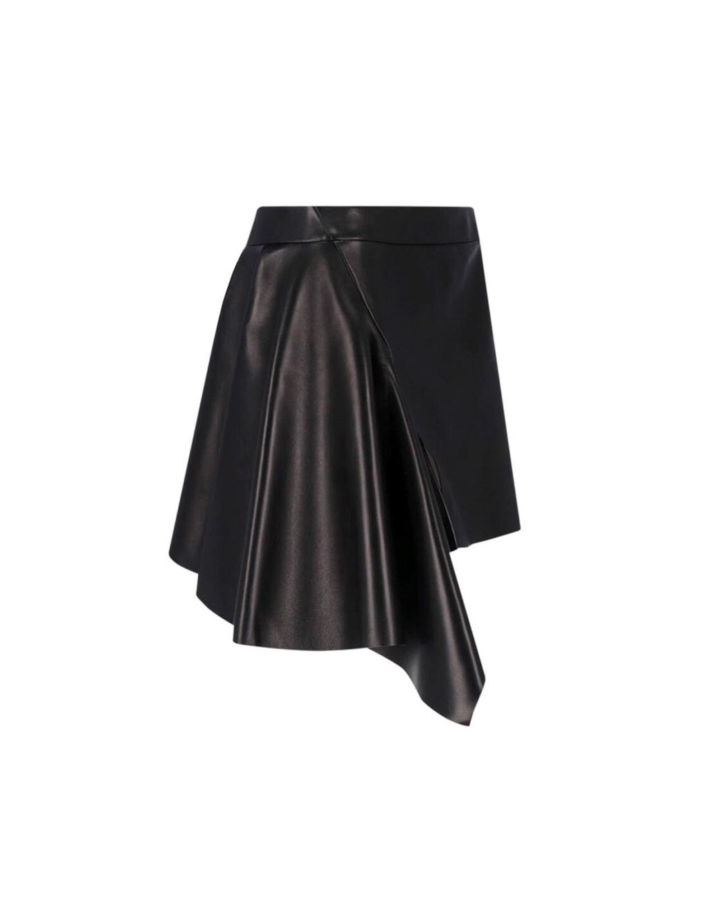 Givenchy Black Asymmetric Leather Mini Skirt