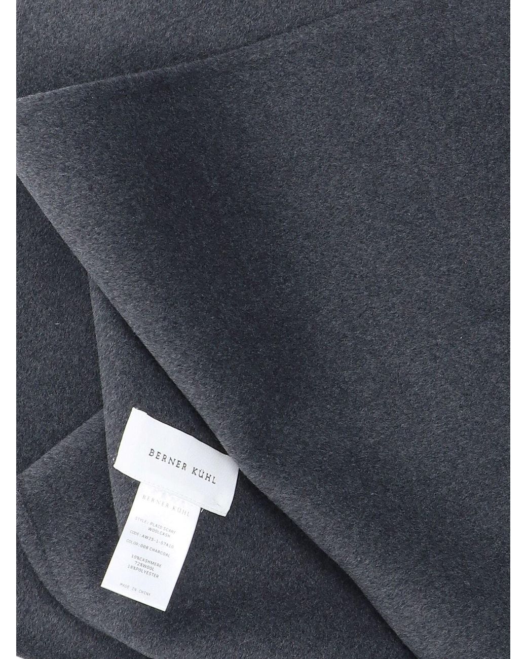 BERNER KUHL Gray Wool And Cashmere Blend Scarf for men