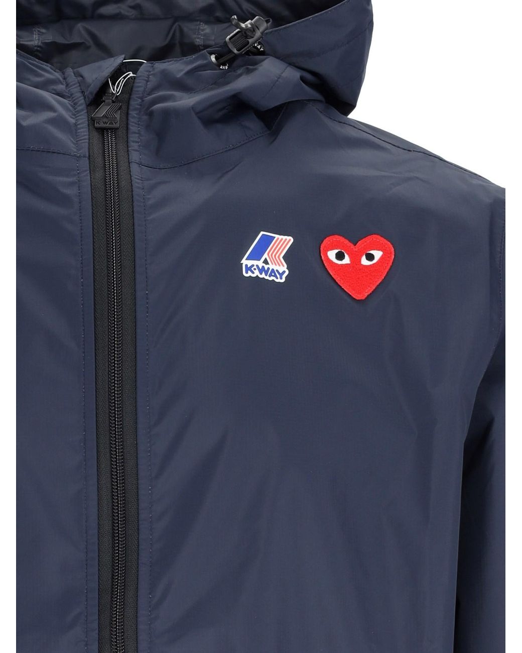 COMME DES GARÇONS PLAY Blue Play Heart Logo 100% Nylon Jacket