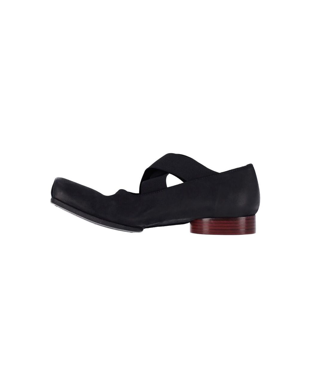 Uma Wang Black Calf Leather Flat Shoes