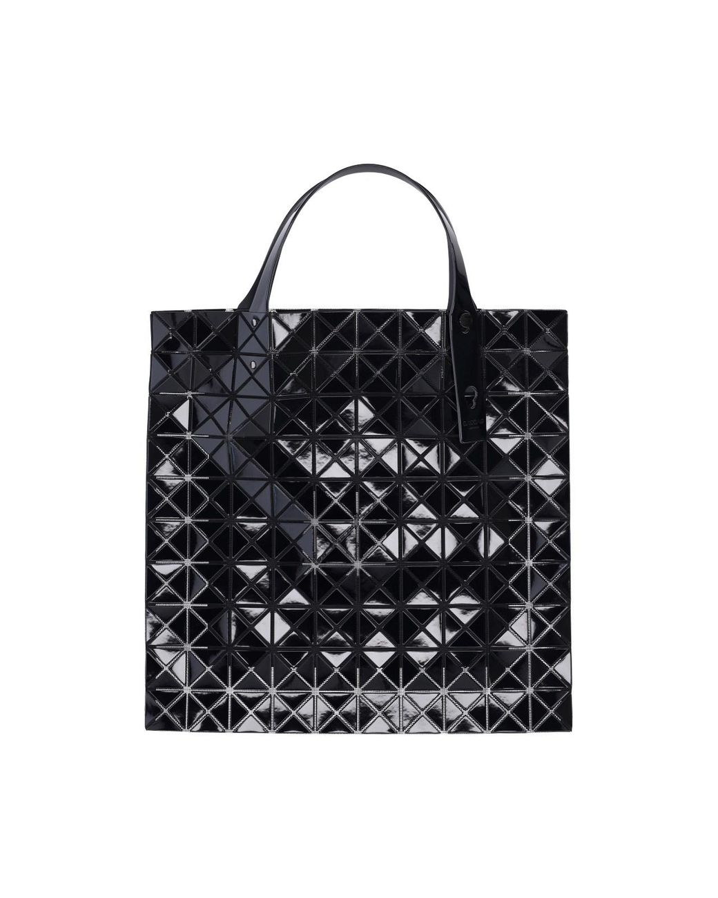 Issey Miyake Black Glossy Geometric Tote Bag