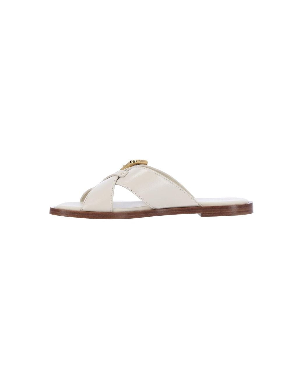 Chloé White Chic Leather Sandals For