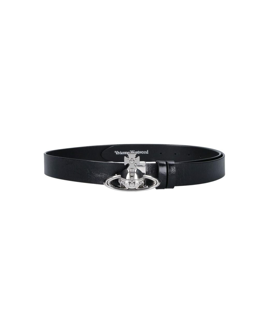 Vivienne Westwood Black Orb Buckle Leather Belt