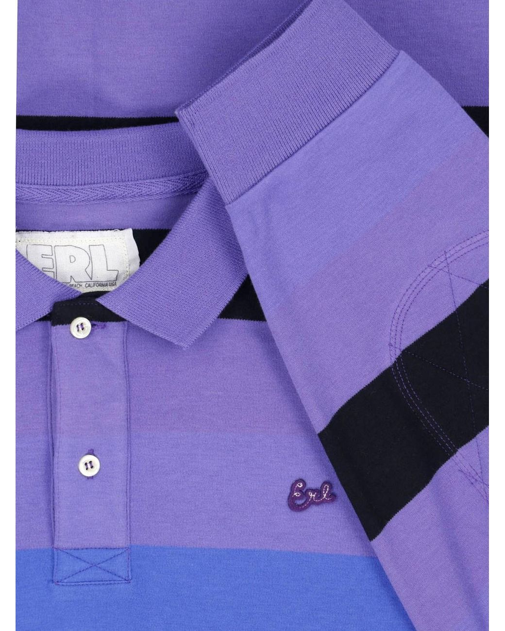 ERL Blue Striped Long Sleeve Polo Shirt