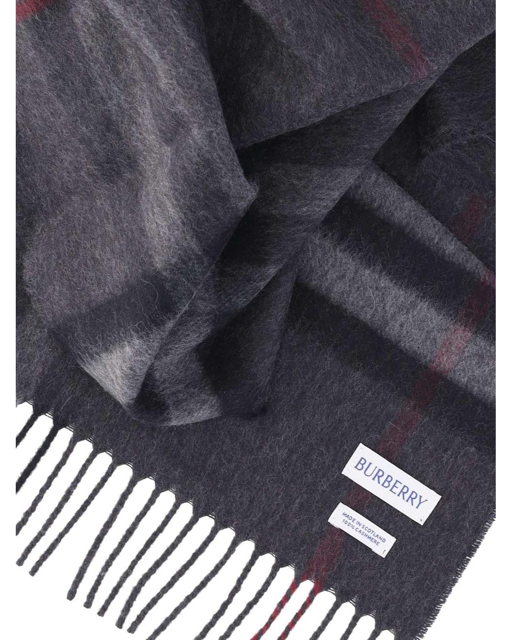 Burberry Gray Luxurious 100% Cashmere Scarf For