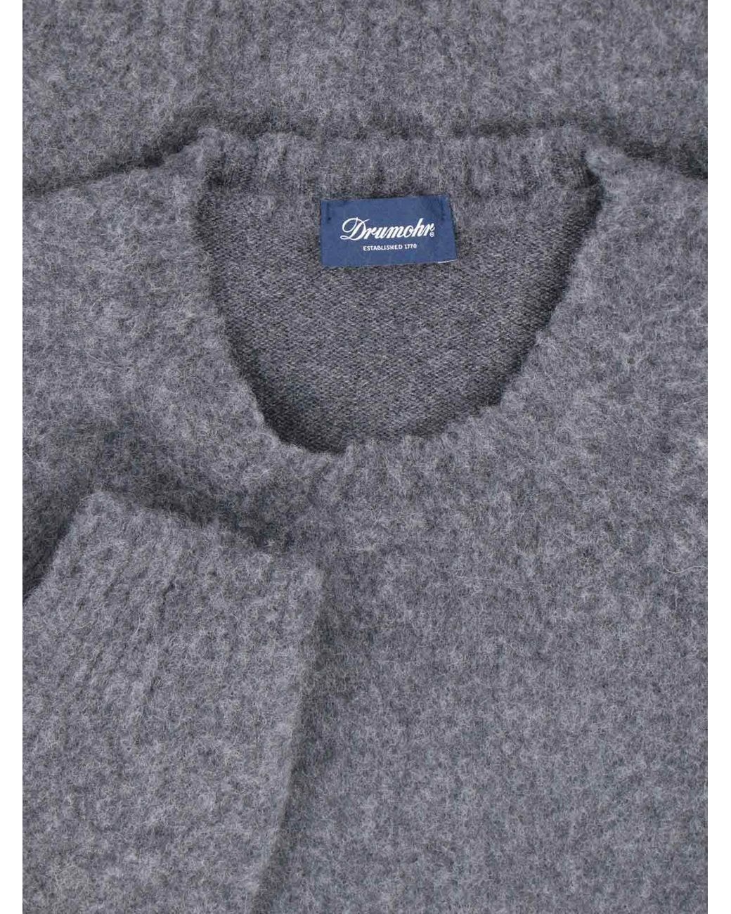 Drumohr Gray Cashmere Sweater for men