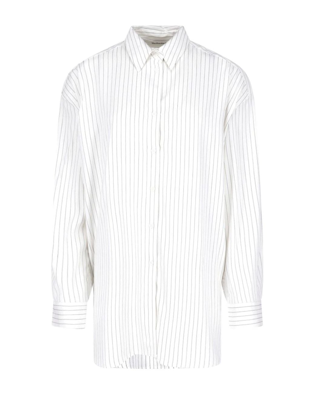 Frankie Shop White Striped Shirt "Oana"