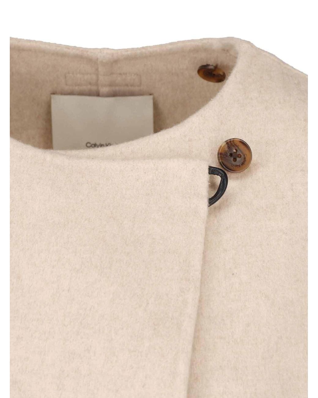 Calvin Klein Natural Coat With Scarf
