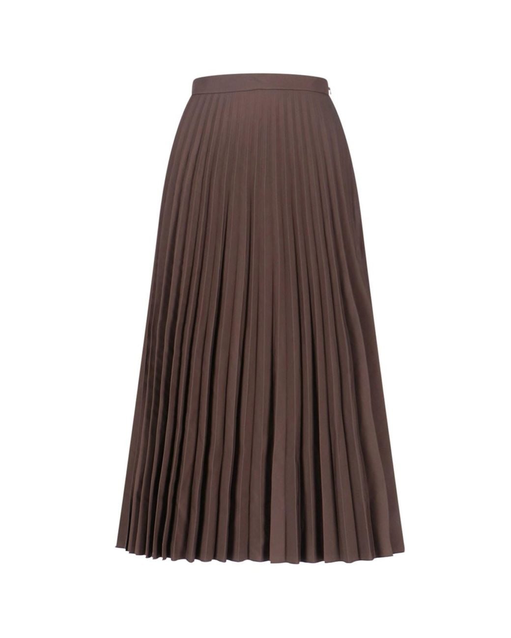 MM6 by Maison Margiela Brown Pleated Midi Skirt