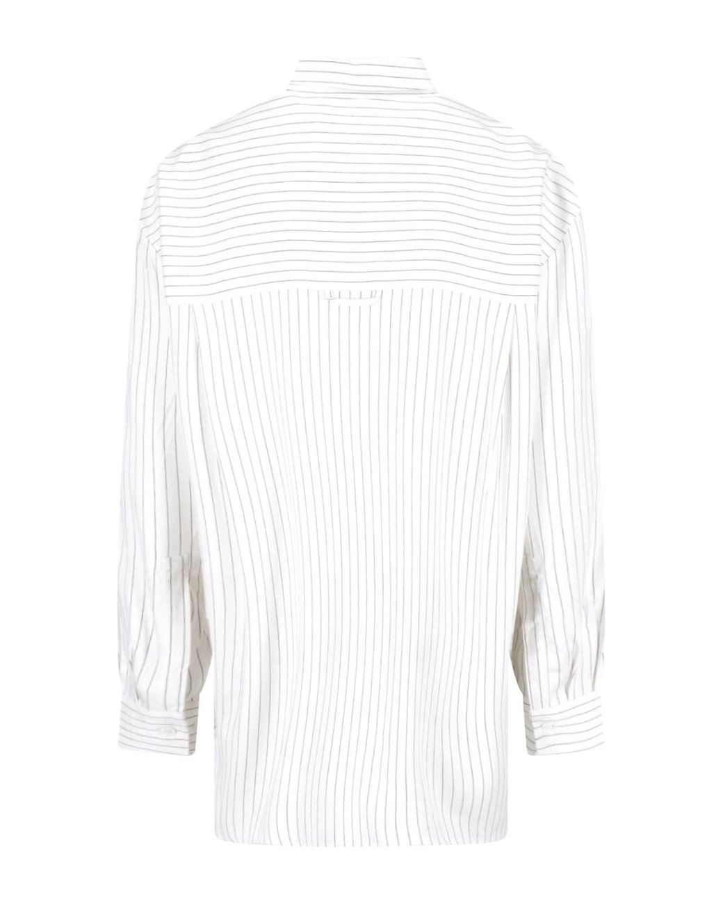 Frankie Shop White Striped Shirt "Oana"