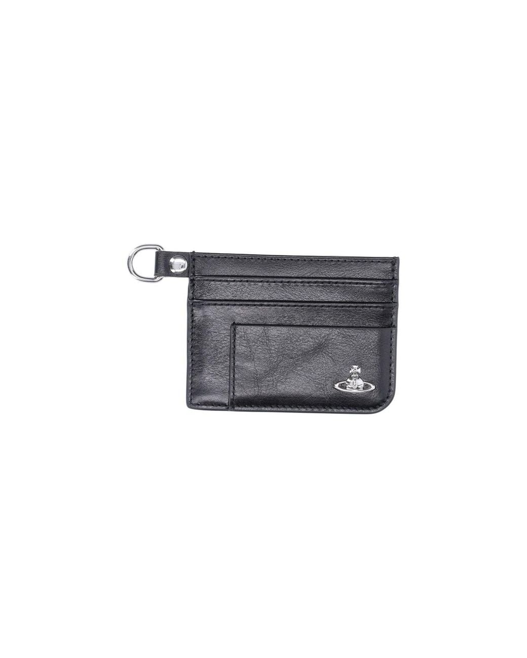 Vivienne Westwood Gray Leather Card Holder With Key Ring