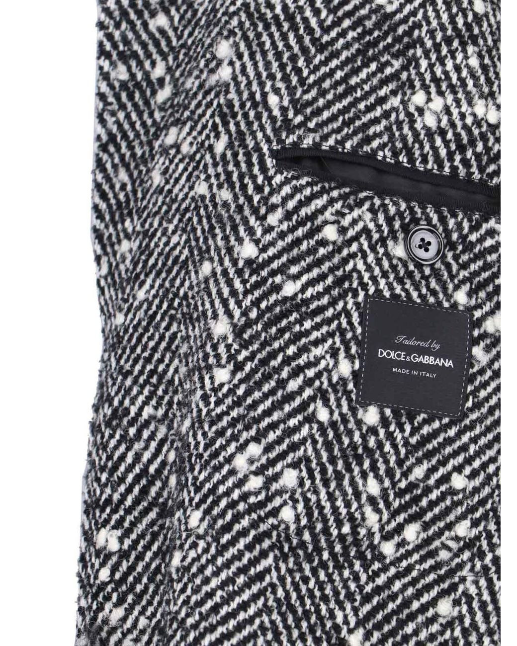 Dolce & Gabbana Gray Double-Breasted Virgin Wool Blend Coat for men