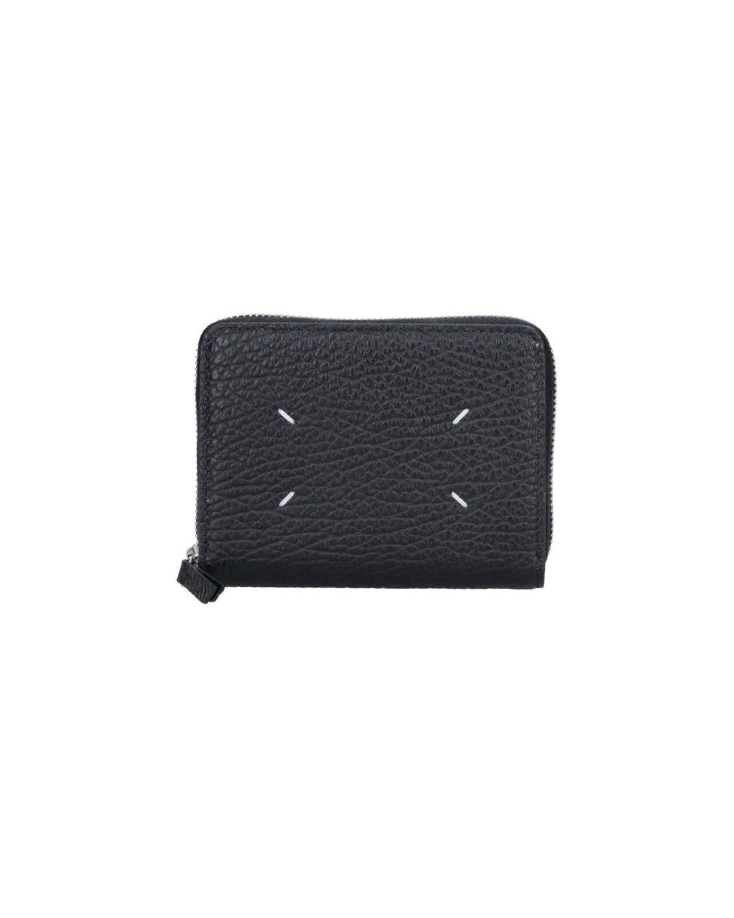 Maison Margiela Black Zip-Around Wallet With Stitch Detail