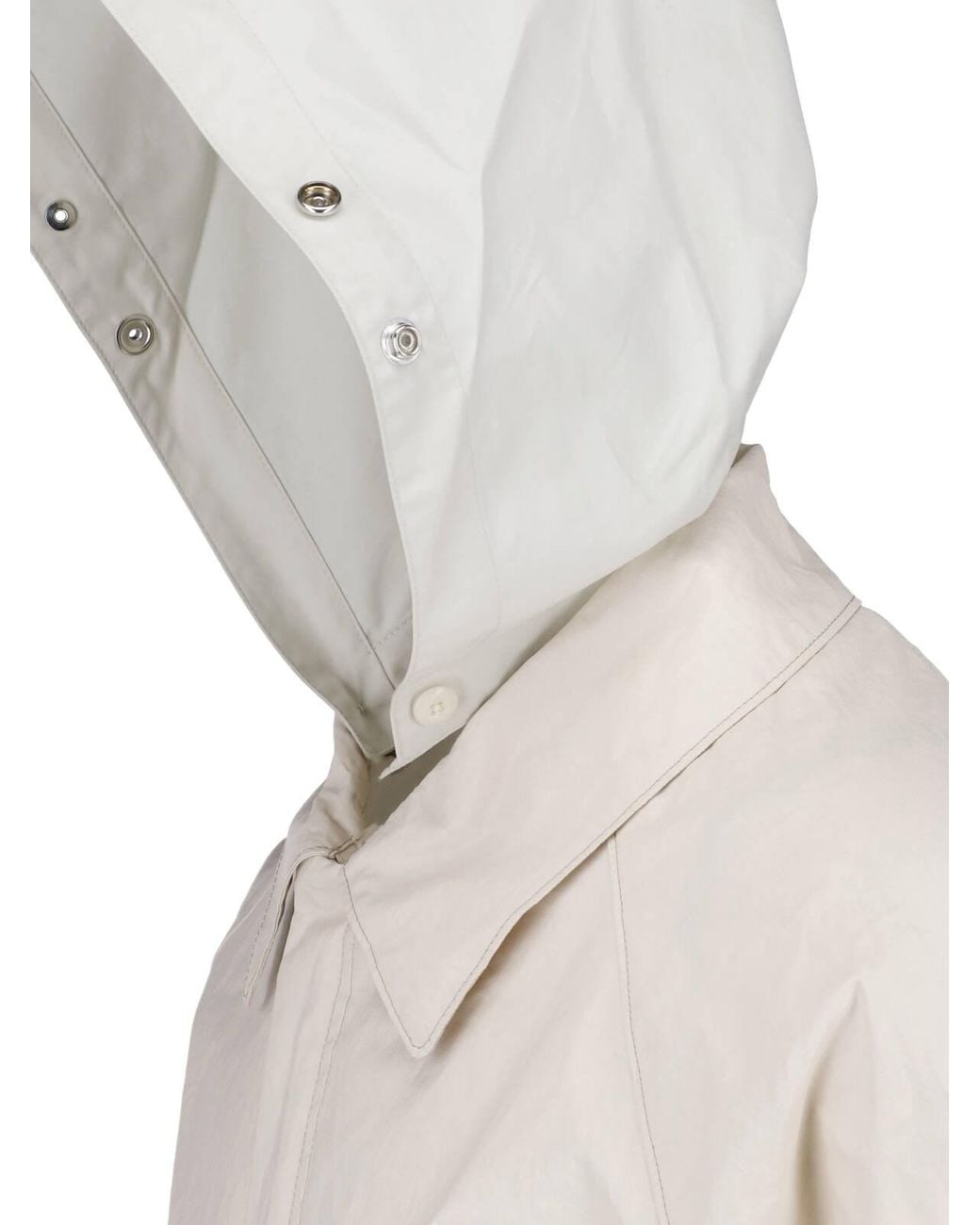 Lemaire White Technical Linen Hooded Waterproof Jacket for men