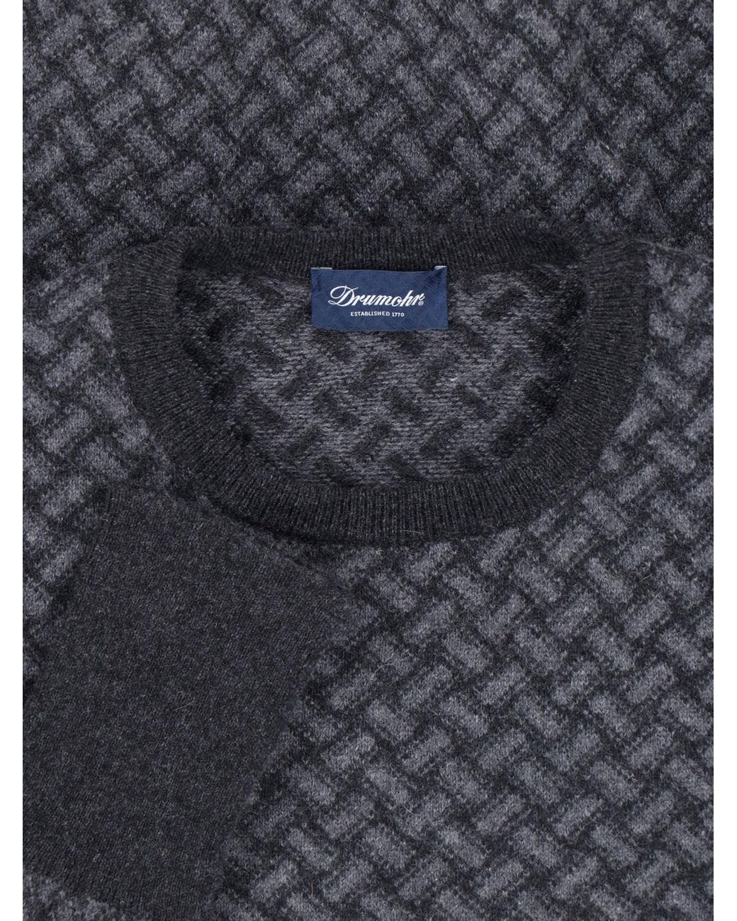 Drumohr Blue Cashmere Sweater for men