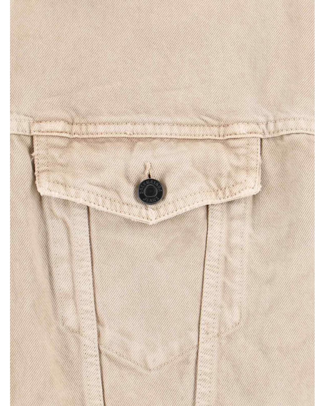 Balenciaga Natural Denim Jacket With 'Vintage' Effect for men