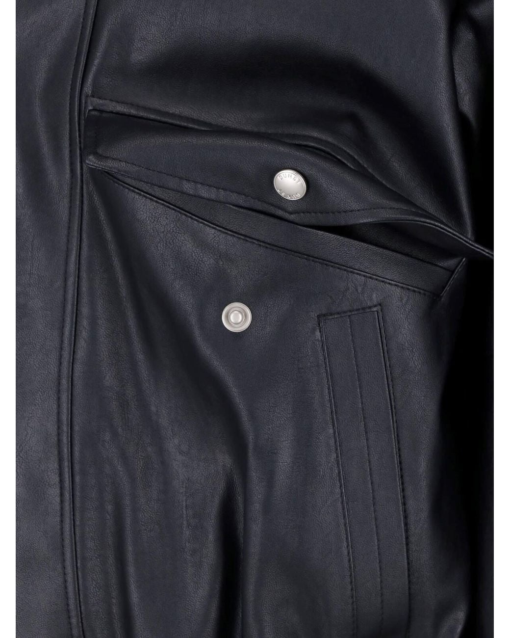 DUNST Blue Faux Leather Bomber Jacket for men