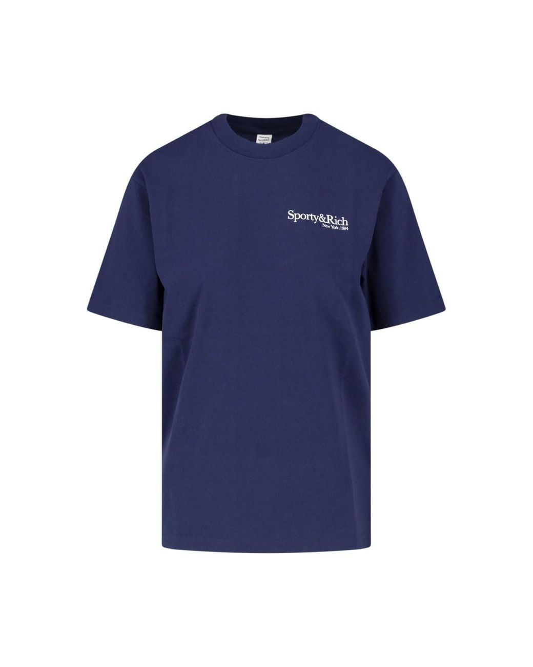 Sporty & Rich Blue Graphic Cotton T-Shirt